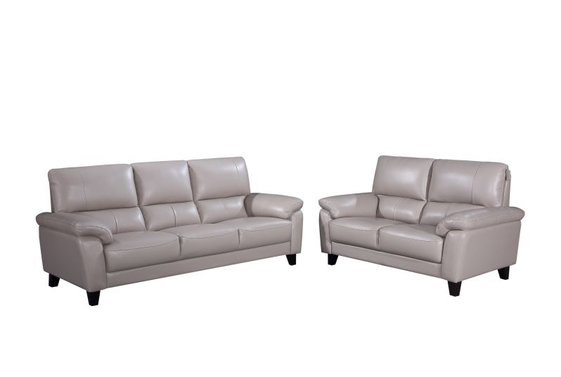 Margo Ii Top Grain Leather Sofa And, Light Grey Leather Sofa Set