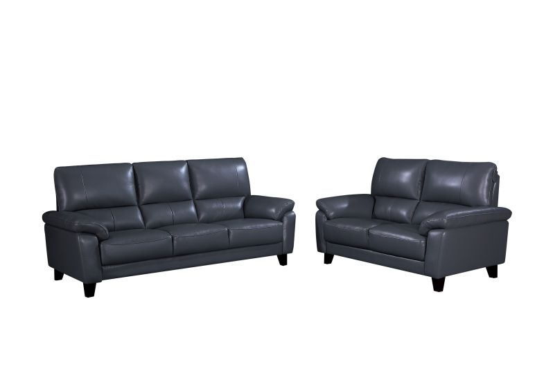 Margo Ii Top Grain Leather Sofa And, Black Leather Sofa And Loveseat Set